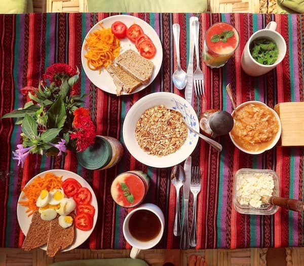 Food served at the retreat